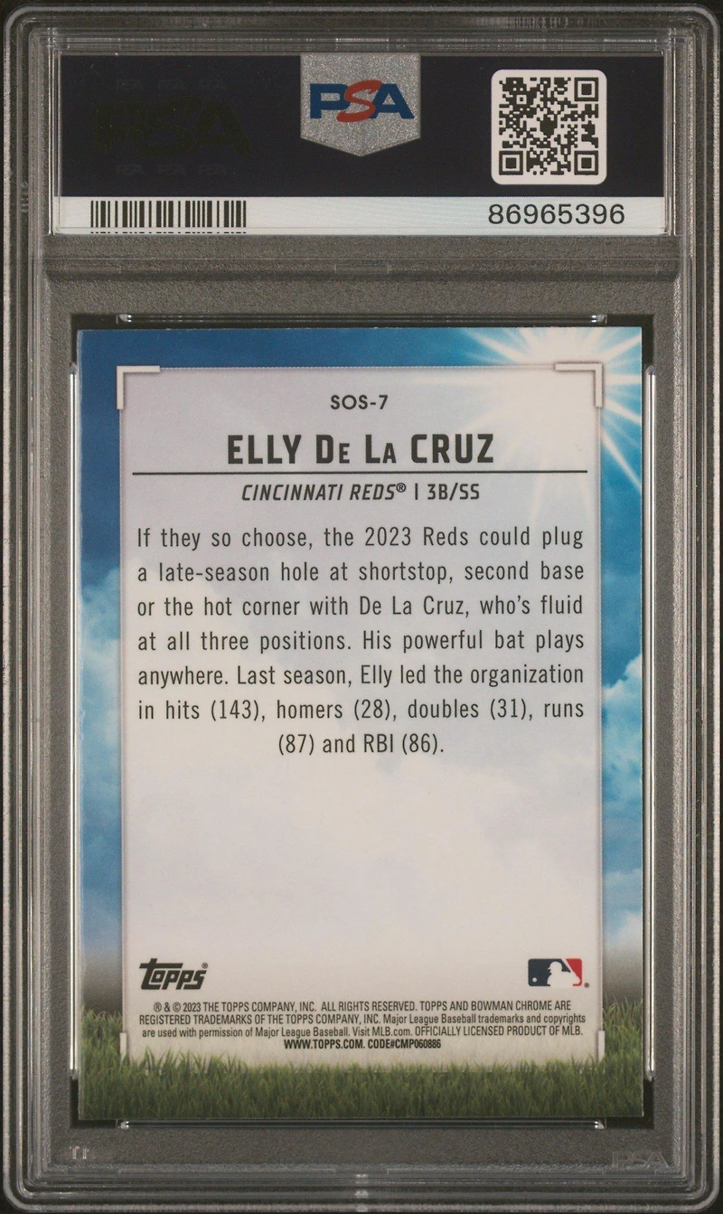 2023 Bowman Mega Box Chrome Sights On September Sos7 Elly De La Cruz PSA 10