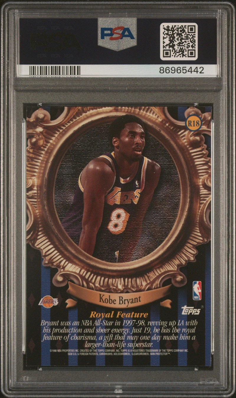 1998 Topps Roundball Royalty R18 Kobe Bryant W/coating PSA 8