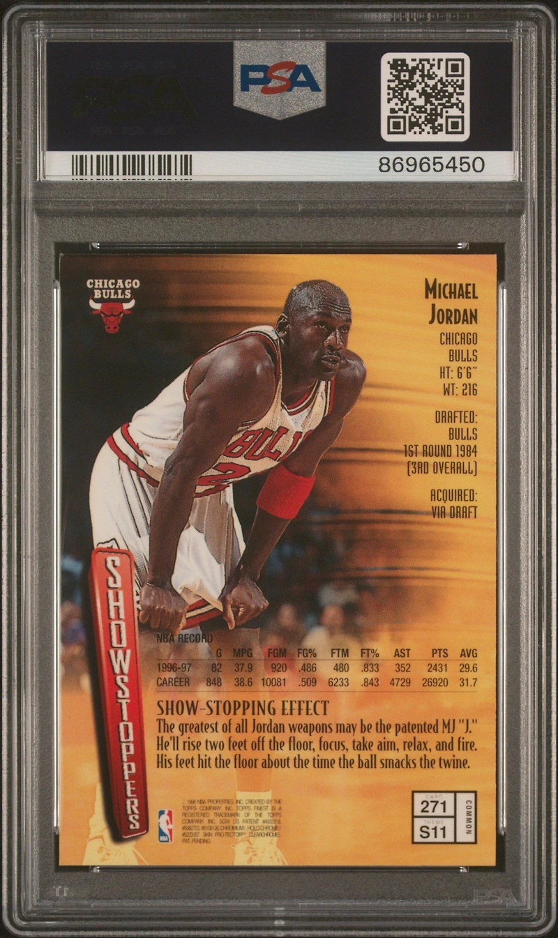 1997 Finest 271 Michael Jordan PSA 9