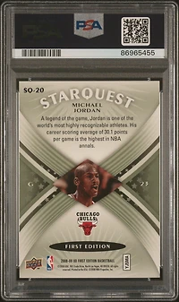2008 Upper Deck First Edition Starquest Green Sq-20 Michael Jordan PSA 10