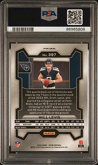 2023 Panini Prizm 397 Will Levis Neon Green Pulsar PSA 9