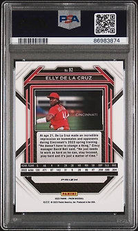 2023 Panini Prizm 92 Elly De La Cruz Red Ice PSA 10