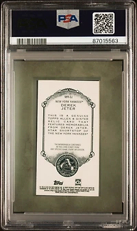 2023 Topps Allen & Ginter Mini Framed Relic Mfrdj Derek Jeter PSA 8