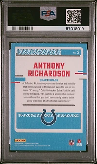 2023 Panini Donruss Rated Rookies Portrait 2 Anthony Richardson PSA