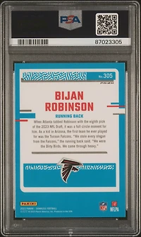 2023 Panini Donruss 305 Bijan Robinson Optic Preview-pink PSA 10