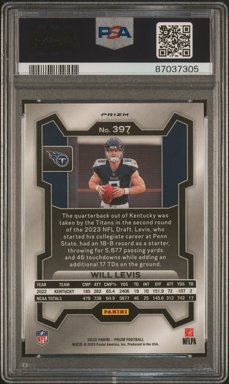 2023 Panini Prizm 397 Will Levis Disco Prizm PSA 10