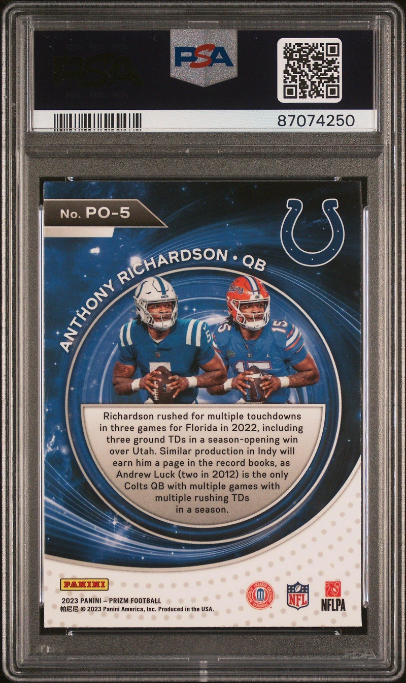 2023 Panini Prizm Portals Po5 Anthony Richardson PSA 10