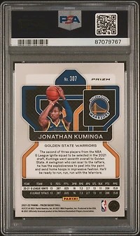 2021 Panini Prizm 307 Jonathan Kuminga PSA 10