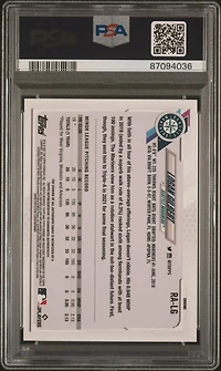 2021 Topps Chrome Update Sapphire Edition Rookie Autographs Lg Logan Gilbert PSA 10