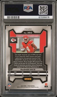 2023 Panini Prizm 350 Rashee Rice Neon Green Pulsar PSA 9