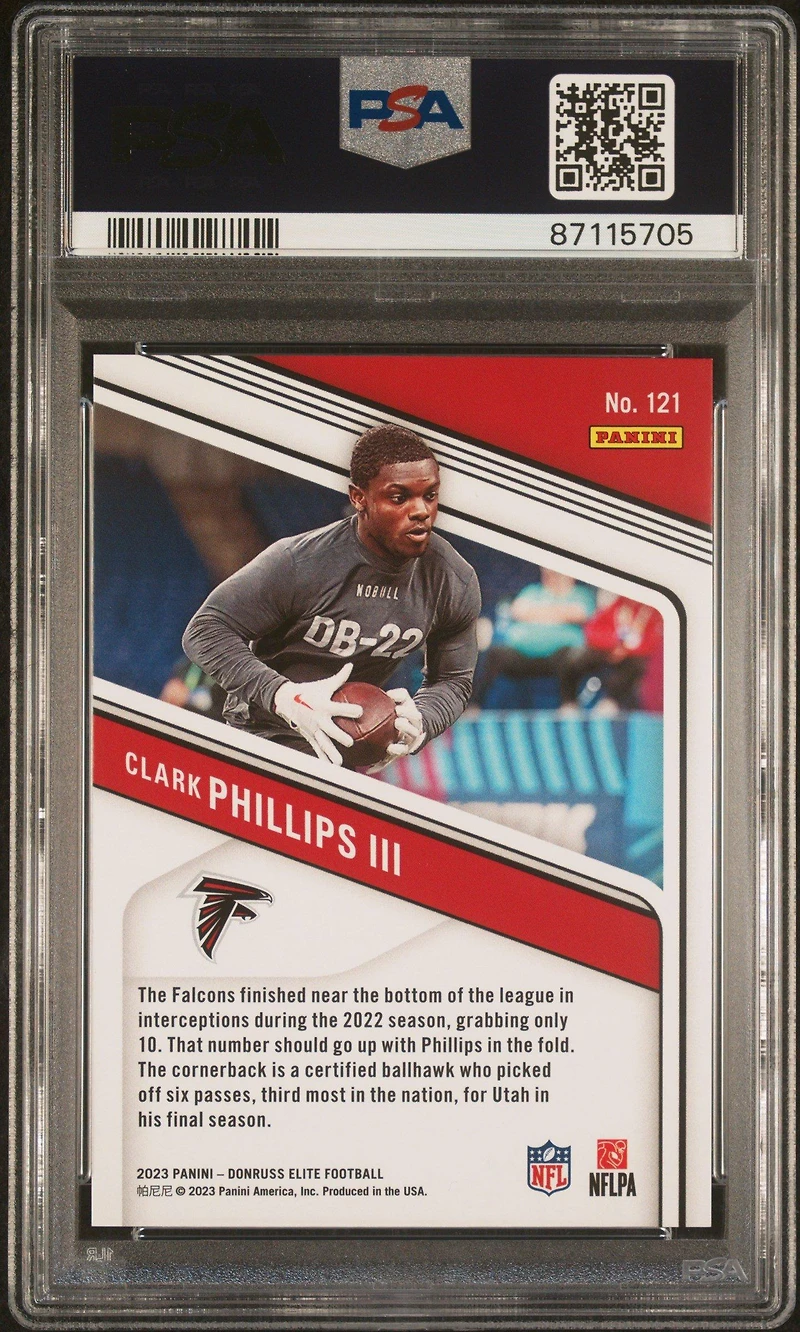 2023 Panini Donruss Elite 121 Clark Phillips Iii Status Explosion PSA 9