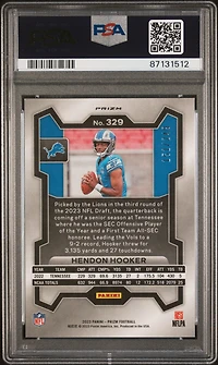 2023 Panini Prizm 329 Hendon Hooker Orange Prizm PSA 10