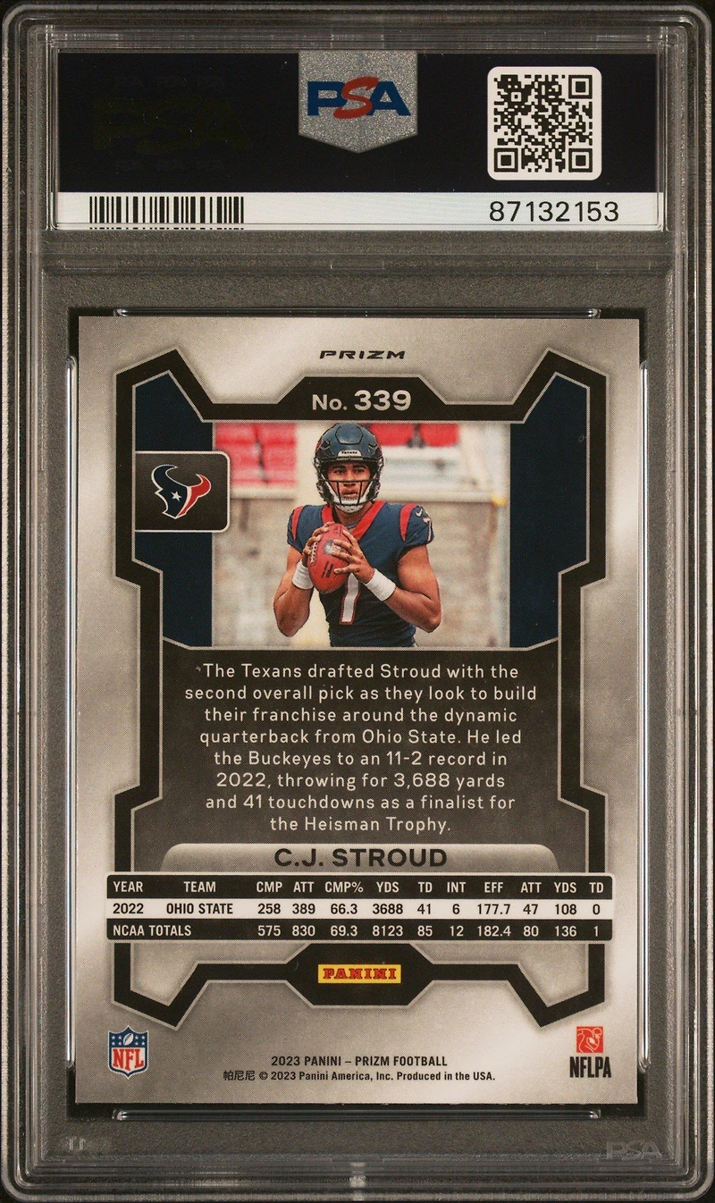 2023 Panini Prizm 339 Cj Stroud Disco Prizm PSA