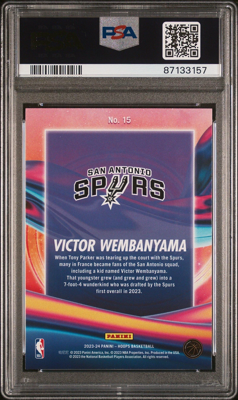 2023 Panini Nba Hoops Anti Gravity 15 Victor Wembanyama PSA 10
