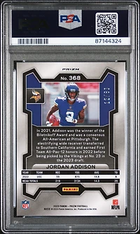 2023 Panini Prizm 368 Jordan Addison Orange Wave PSA 9