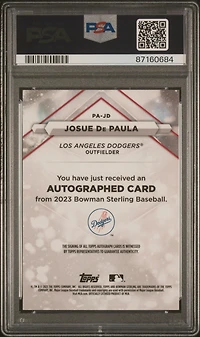 2023 Bowman Sterling Prospect Autographs Pajd Josue De Paula PSA 10