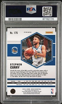 2020 Panini Mosaic 175 Stephen Curry Reactive Orange PSA 10