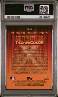 2023 Topps Chrome Topps In Technicolor Tt19 Gunnar Henderson PSA 10