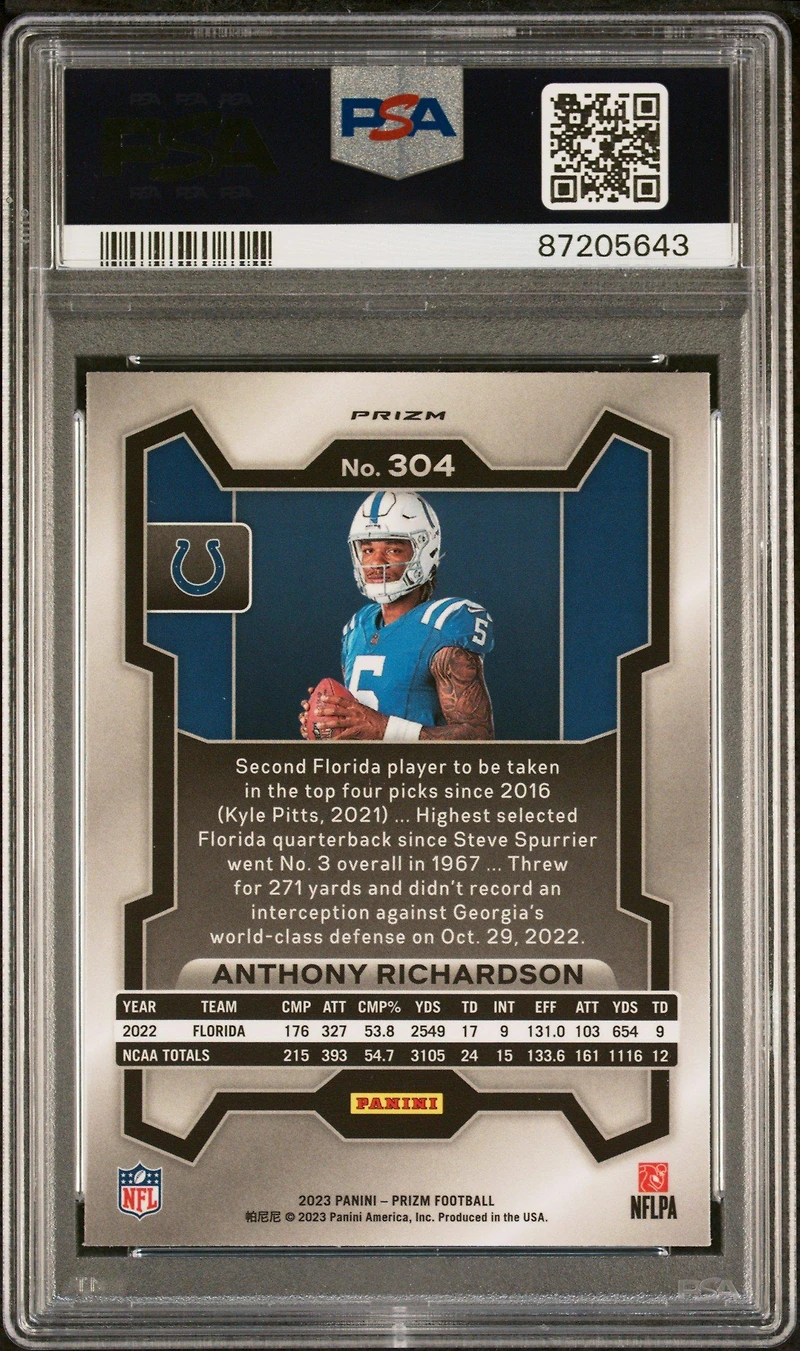 2023 Panini Prizm 304 Anthony Richardson Variation PSA