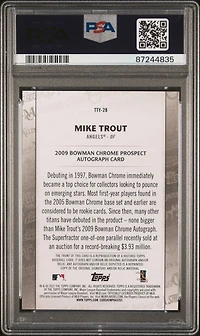 2021 Topps Through The Years 28 Mike Trout PSA 9