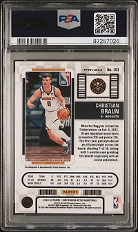 2022 Panini Contenders Optic 103 Christian Braun PSA 10