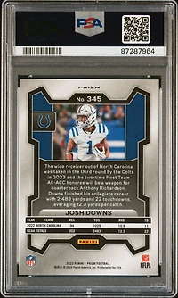 2023 Panini Prizm 345 Josh Downs Green Ice PSA 10