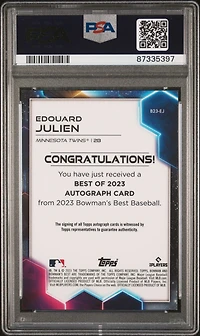 2023 Bowman's Best Best Of 2023 Autographs B23ej Edouard Julien PSA 10
