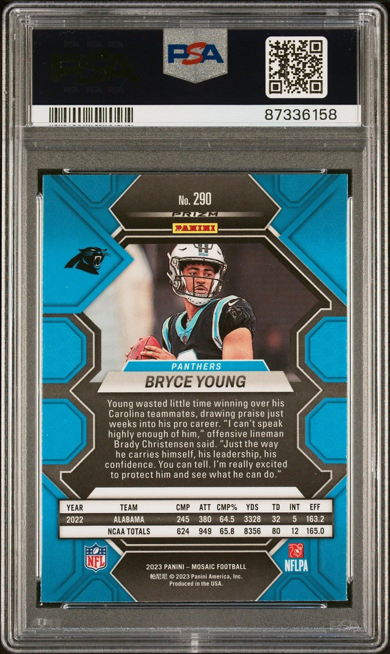2023 Panini Mosaic 290 Bryce Young Mosaic PSA 10