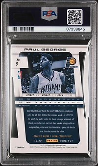 2013 Panini Prizm 8 Paul George Light Blue Die-cut Prizm PSA 9