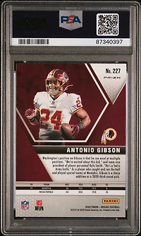 2020 Panini Mosaic 227 Antonio Gibson Peacock Choice PSA 9