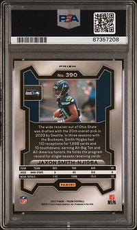 2023 Panini Prizm 390 Jaxon Smith-njigba Neon Green Pulsar PSA 10