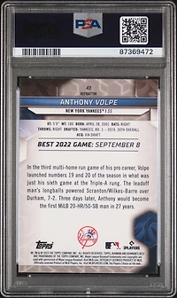 2023 Bowman's Best 42 Anthony Volpe Refractor PSA 10