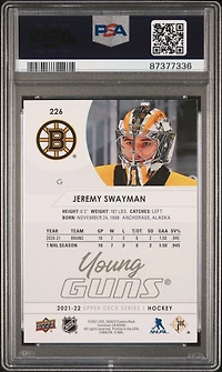 2021-2022 Upper Deck 226 Jeremy Swayman PSA