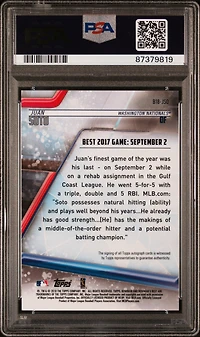 2018 Bowman's Best Best Of 2018 Autographs B18jso Juan Soto PSA 10