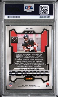 2023 Panini Prizm 305 Bijan Robinson Disco Prizm PSA 9