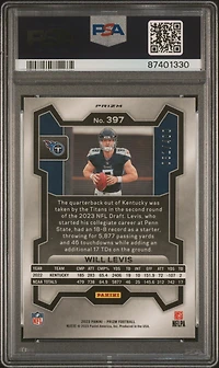 2023 Panini Prizm 397 Will Levis Pandora PSA 8