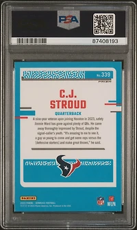 2023 Panini Donruss 339 Cj Stroud Optic Preview-red & Green PSA 10