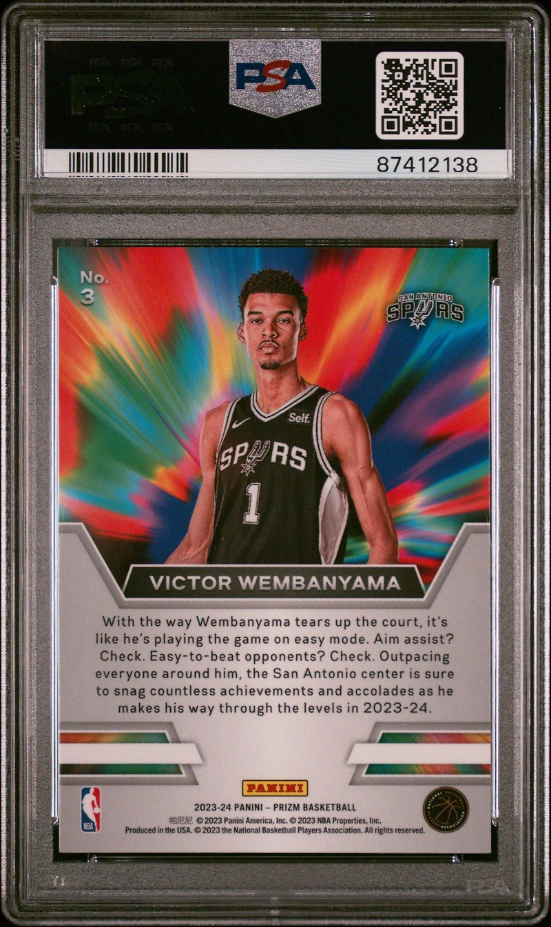 2023 Panini Prizm Instant Impact 3 Victor Wembanyama PSA