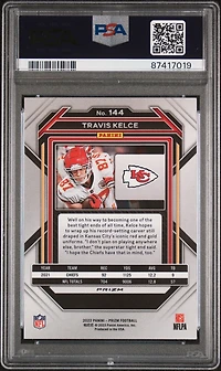 2022 Panini Prizm 144 Travis Kelce White Sparkle PSA 10