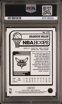 2023 Panini Nba Hoops 272 Brandon Miller Teal Explosion PSA 10