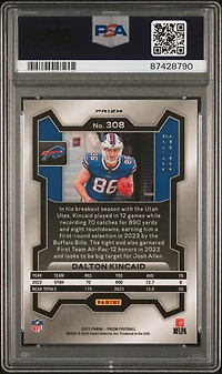2023 Panini Prizm 308 Dalton Kincaid Purple Prizm PSA 9