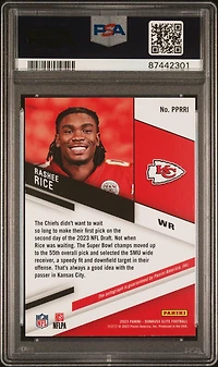 2023 Panini Donruss Elite Pen Pals Pprri Rashee Rice PSA 9