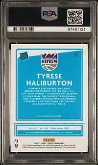 2020 Panini Donruss 231 Tyrese Haliburton Orange Laser PSA 10