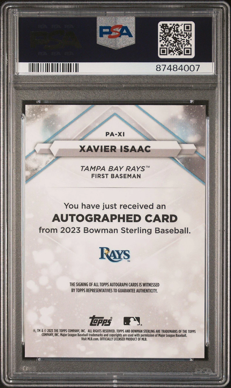 2023 Bowman Sterling Prospect Autographs Paxi Xavier Isaac Gold PSA 10