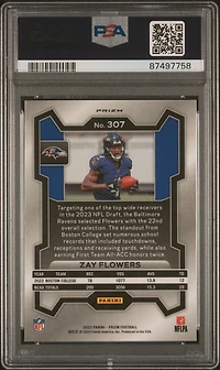 2023 Panini Prizm 307 Zay Flowers Pink Prizm PSA 10