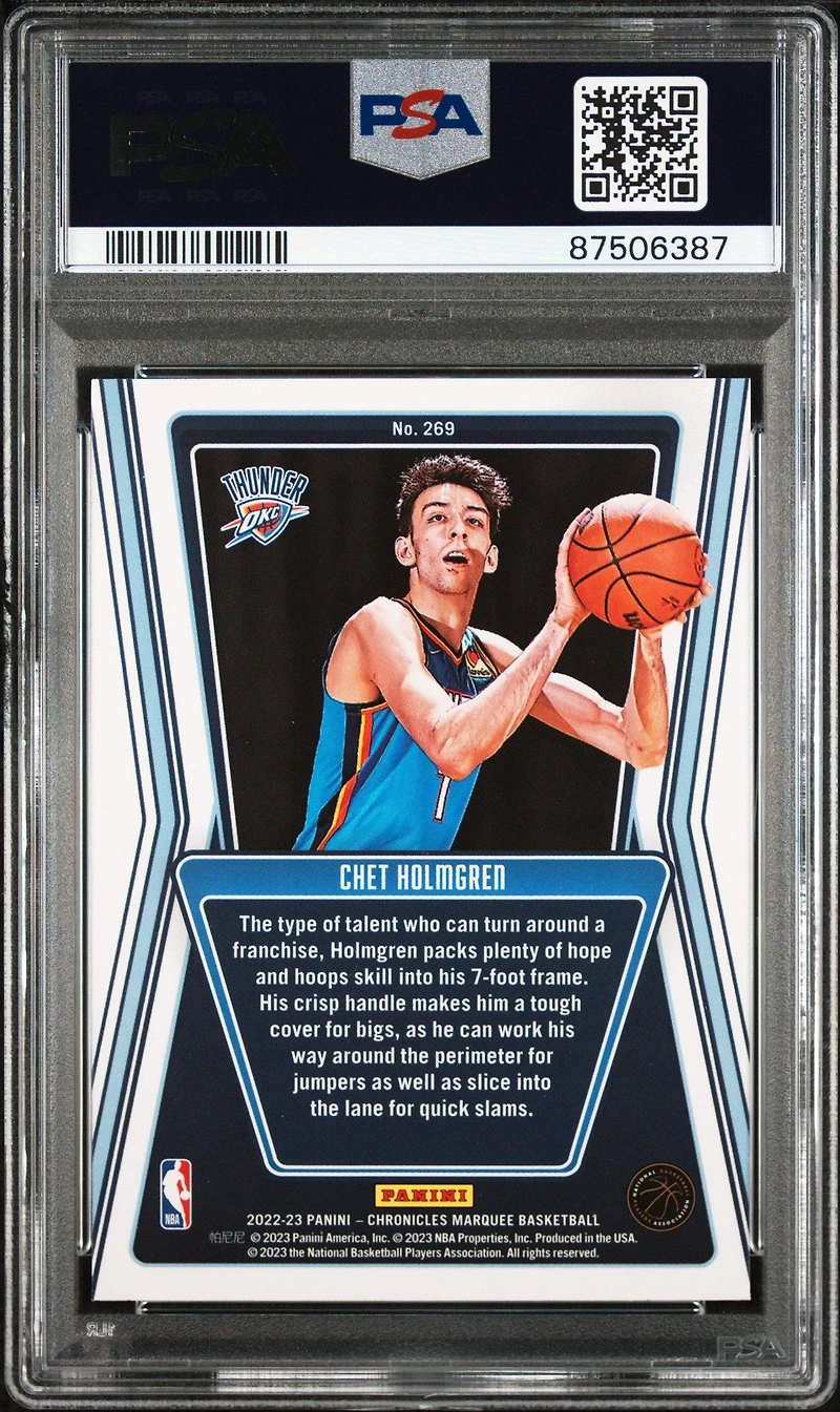 2022 Panini Chronicles 269 Chet Holmgren Teal PSA 10