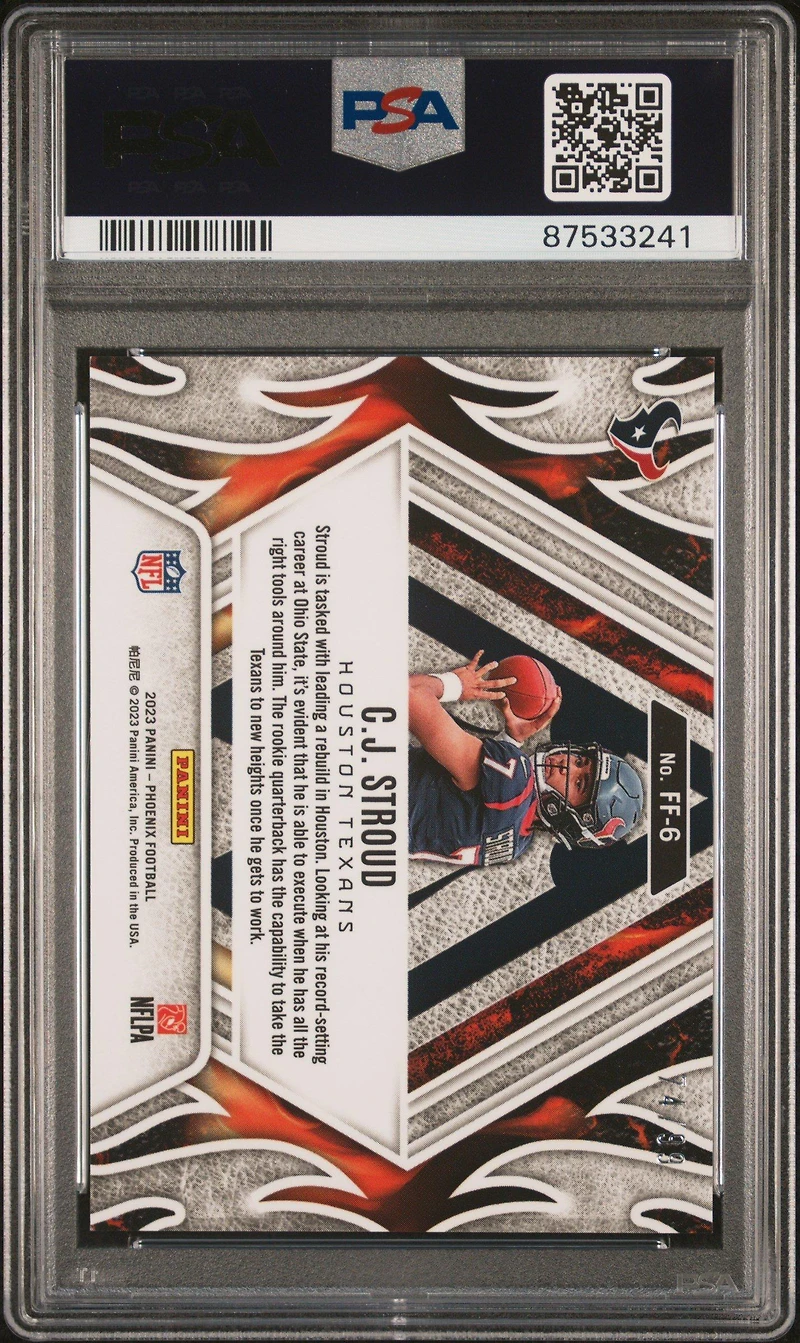 2023 Panini Phoenix Fire Forged Ff6 Cj Stroud PSA 10