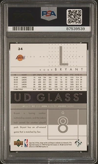 2002 Upper Deck Glass 34 Kobe Bryant PSA 9