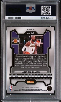 2023 Panini Prizm 63 Lebron James Silver Prizm PSA 9