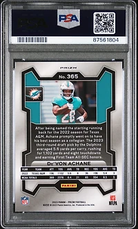 2023 Panini Prizm 365 De'von Achane PSA 10